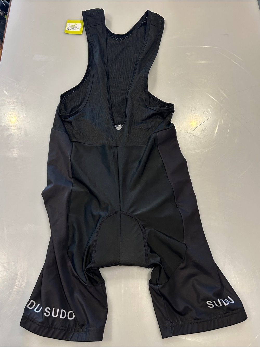 SUDU SUDO Cycling Bib Shorts Men's Size Large L Black Padded Bike Shorts NWT